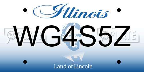 WG4S5Z Illinois License Plate