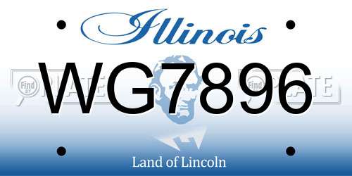 WG7896 Illinois License Plate