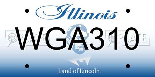 WGA310 Illinois License Plate