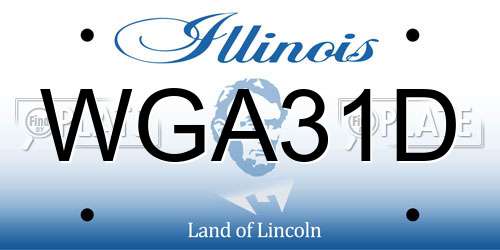 WGA31D Illinois License Plate
