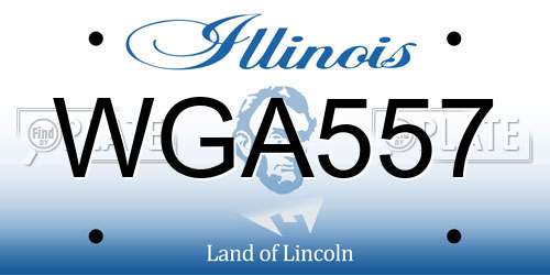WGA557 Illinois License Plate