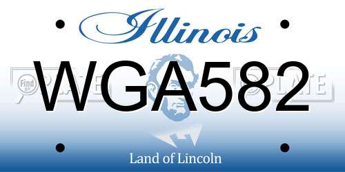 WGA582 Illinois License Plate