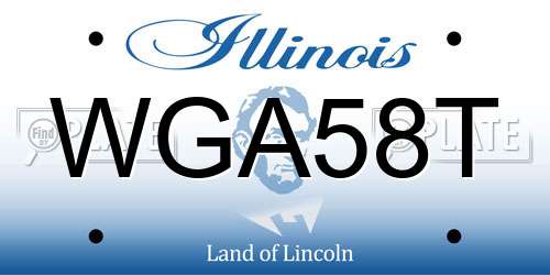 WGA58T Illinois License Plate