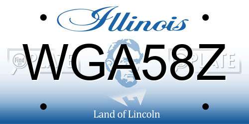 WGA58Z Illinois License Plate