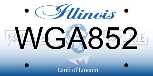 WGA852 Illinois License Plate
