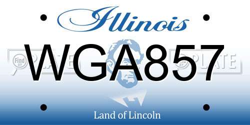 WGA857 Illinois License Plate