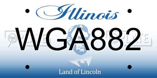 WGA882 Illinois License Plate