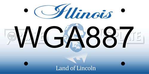 WGA887 Illinois License Plate