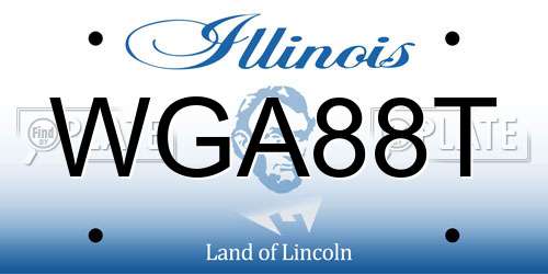 WGA88T Illinois License Plate