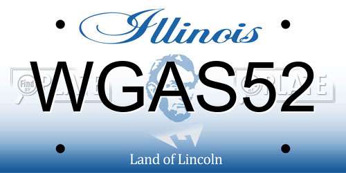 WGAS52 Illinois License Plate