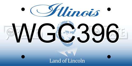 WGC396 Illinois License Plate