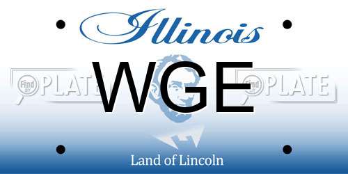 WGE Illinois License Plate