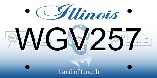 WGV257 Illinois License Plate