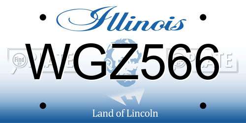 WGZ566 Illinois License Plate