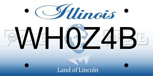 WH0Z4B Illinois License Plate