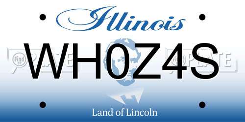 WH0Z4S Illinois License Plate