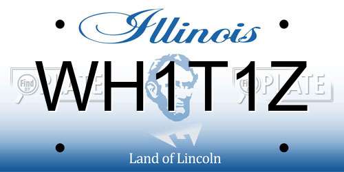 WH1T1Z Illinois License Plate