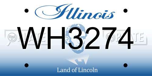 WH3274 Illinois License Plate