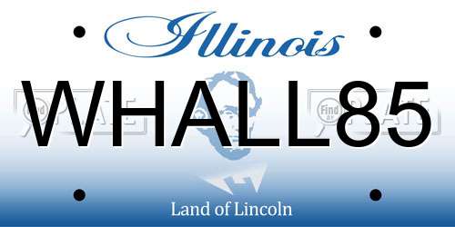 WHALL85 Illinois License Plate