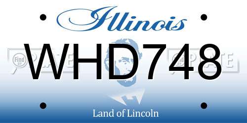 WHD748 Illinois License Plate