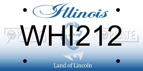 WHI212 Illinois License Plate