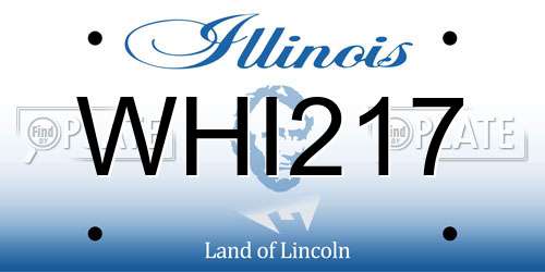WHI217 Illinois License Plate