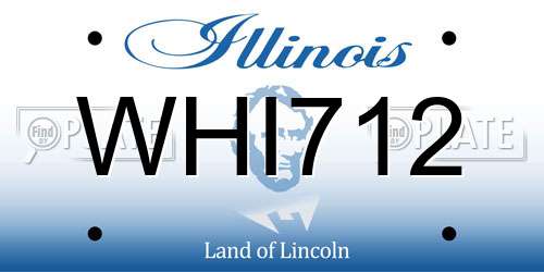 WHI712 Illinois License Plate