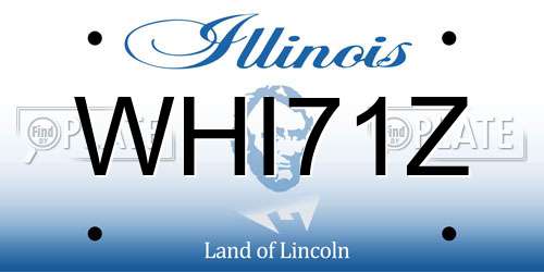 WHI71Z Illinois License Plate
