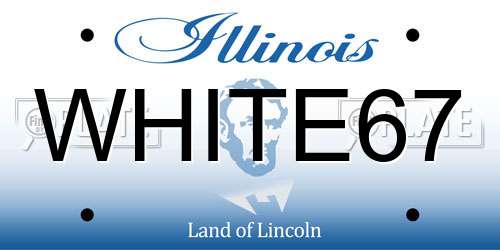 WHITE67 Illinois License Plate