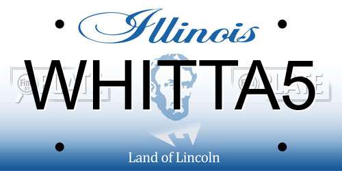 WHITTA5 Illinois License Plate