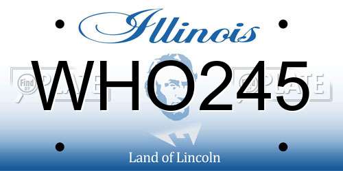 WHO245 Illinois License Plate