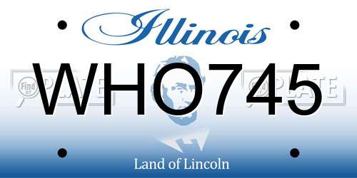 WHO745 Illinois License Plate