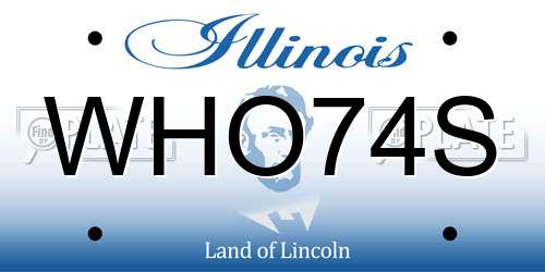 WHO74S Illinois License Plate