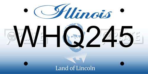WHQ245 Illinois License Plate
