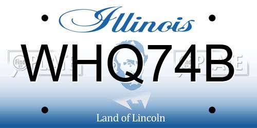 WHQ74B Illinois License Plate