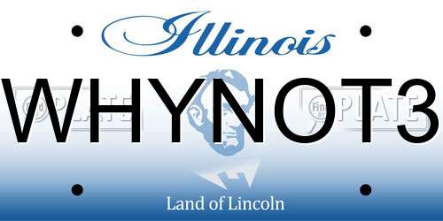 WHYNOT3 Illinois License Plate