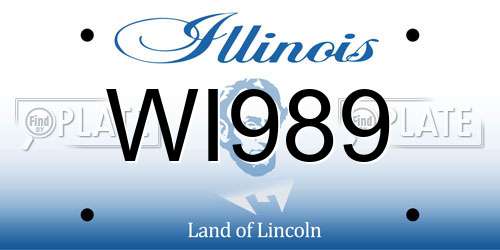 WI989 Illinois License Plate