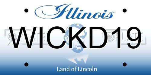 WICKD19 Illinois License Plate