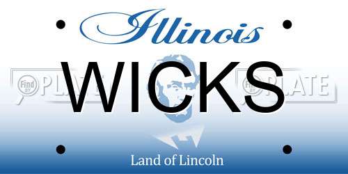 WICKS Illinois License Plate