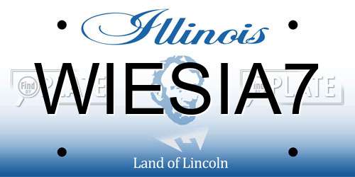 WIESIA7 Illinois License Plate