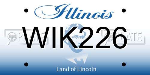WIK226 Illinois License Plate