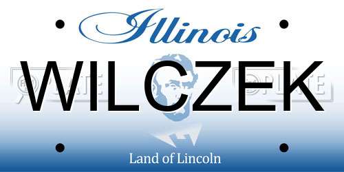 WILCZEK Illinois License Plate