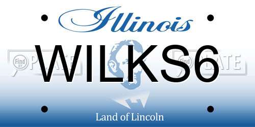 WILKS6 Illinois License Plate