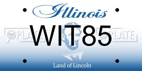 WIT85 Illinois License Plate