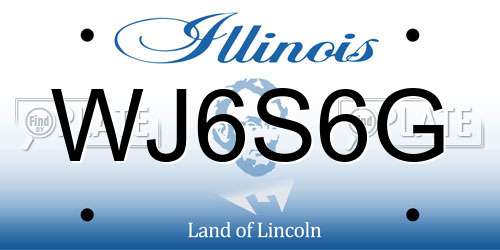WJ6S6G Illinois License Plate