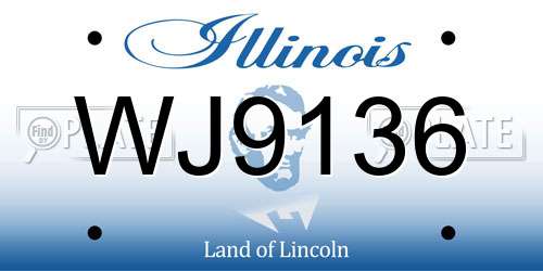 WJ9136 Illinois License Plate