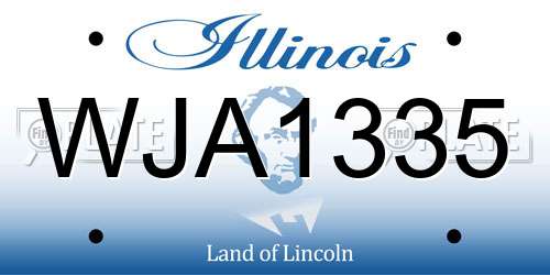 WJA1335 Illinois License Plate