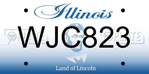 WJC823 Illinois License Plate
