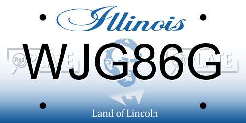 WJG86G Illinois License Plate