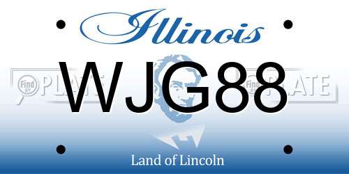 WJG88 Illinois License Plate